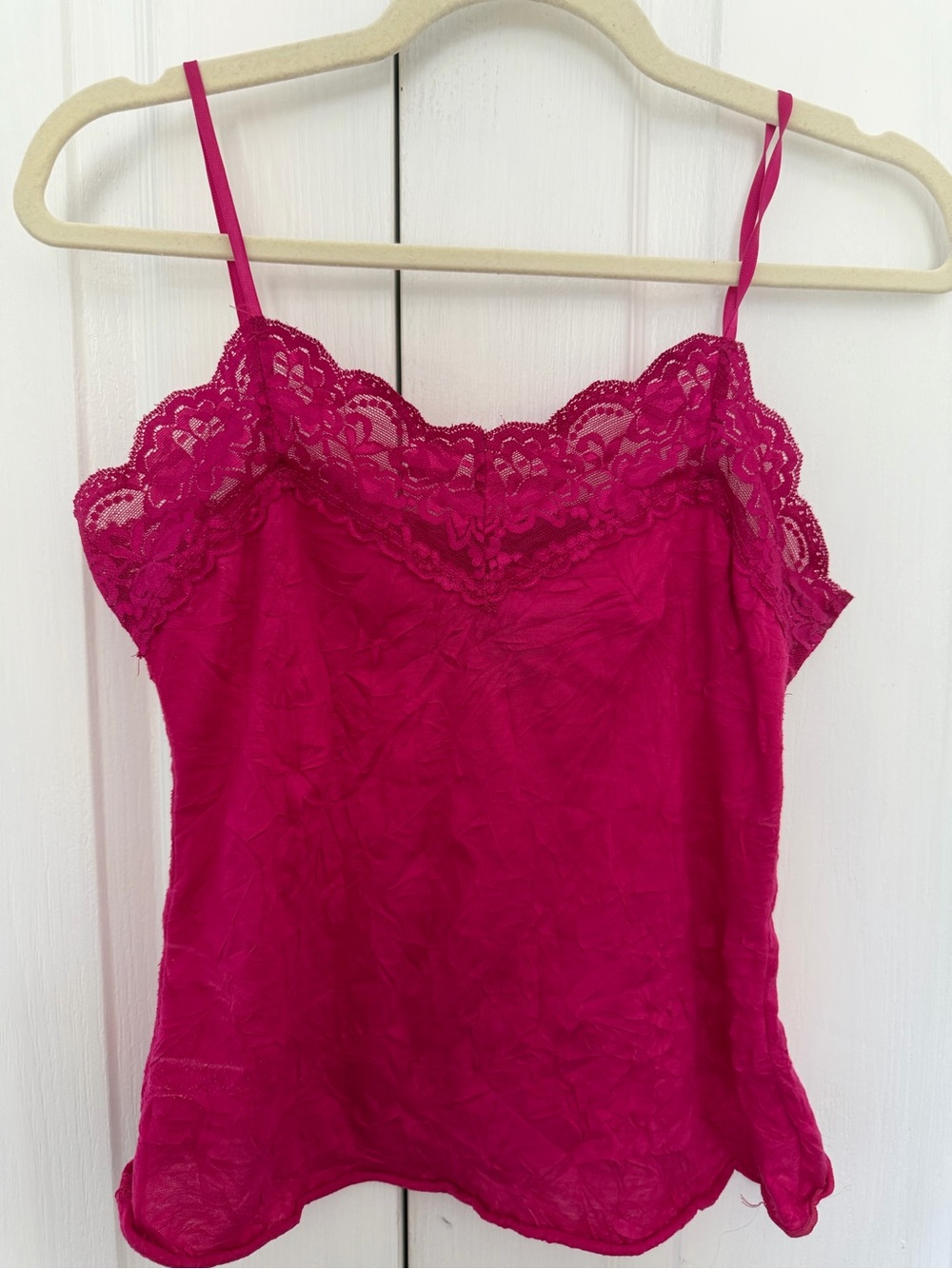 Arden B Fuchsia Lace-Trim Camisole